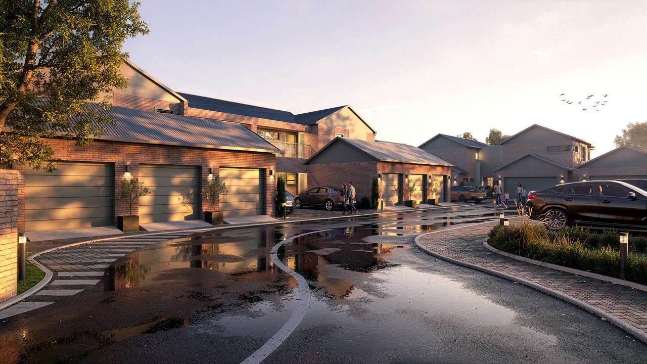 Two-bedroom apartment exterior, architectural impression
