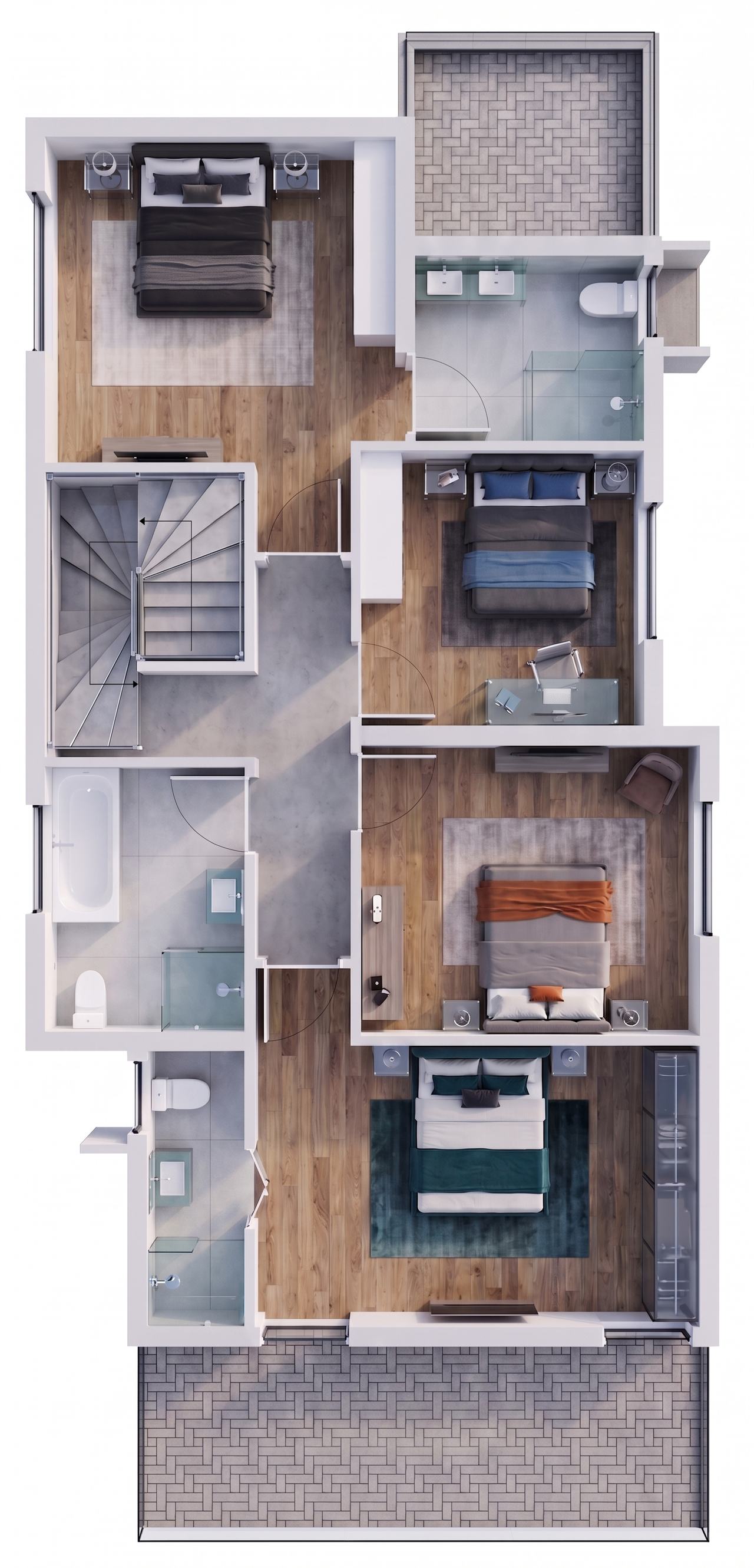Type C duplex first floor plan